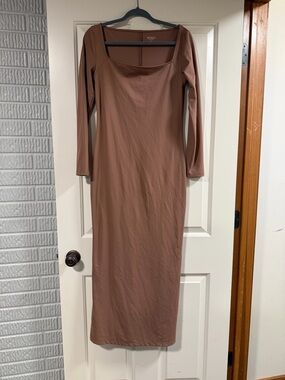 Wild Fable Brown Long Sleeve Bodycon Maxi Dress Size M ButterBliss NWOT